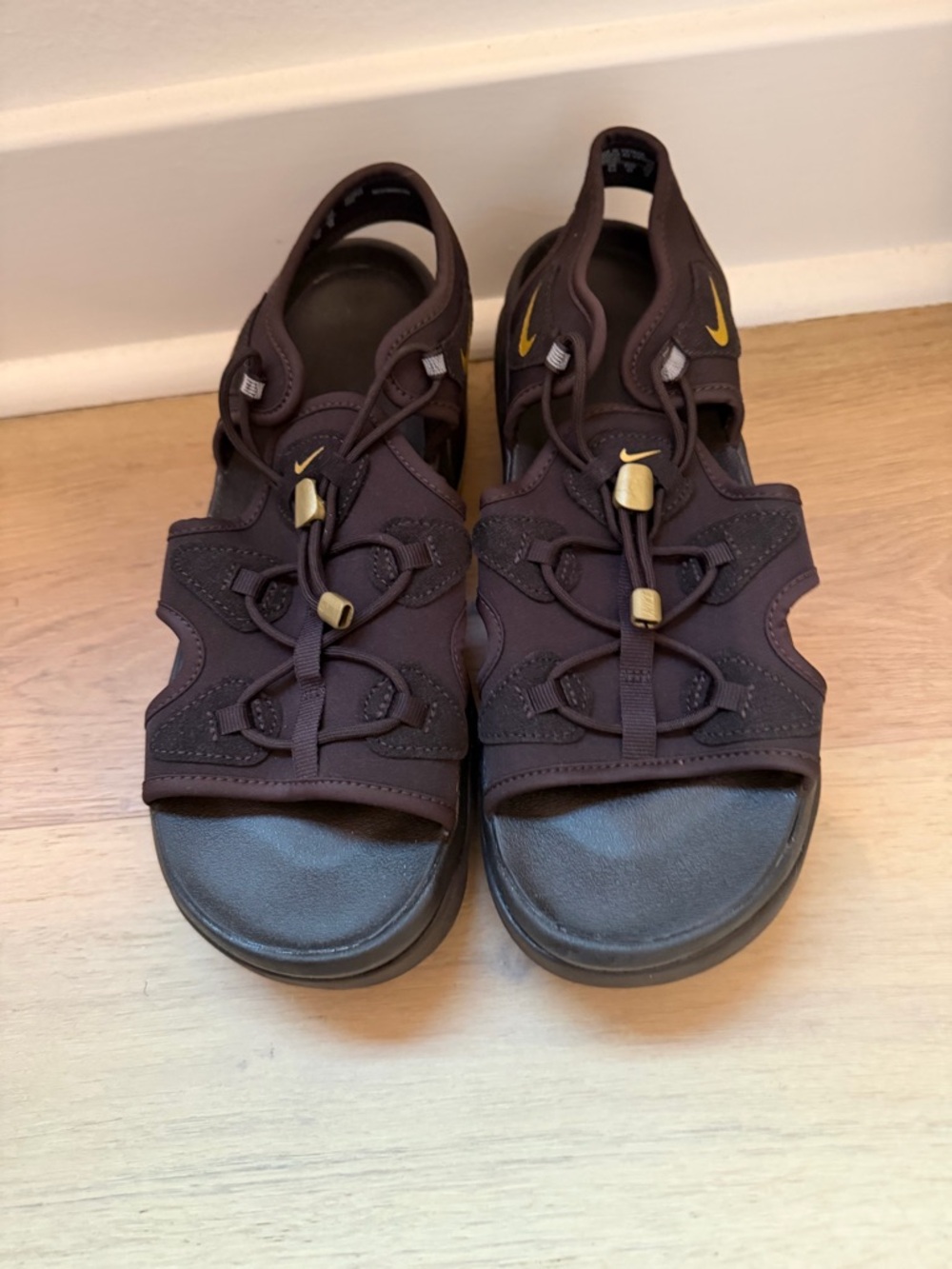 Nike Brown and Yellow Athletic Sandals